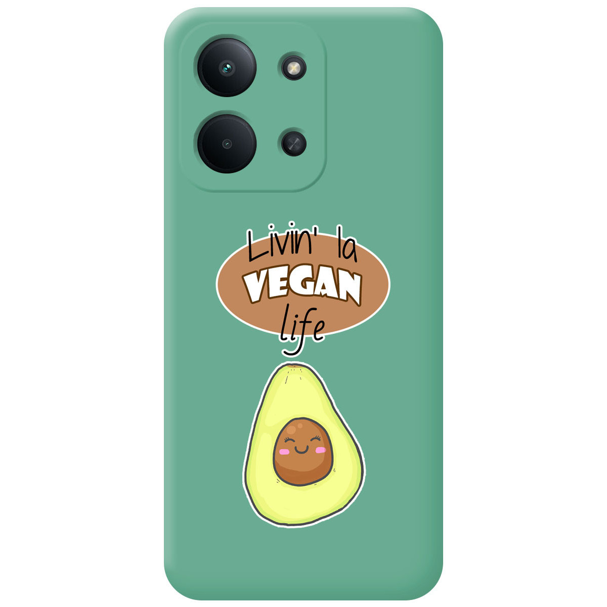 Funda Silicona Líquida Verde para Xiaomi Poco C85 diseño Vegan Life Dibujos