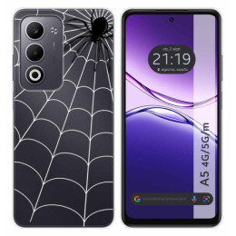 Funda Silicona Transparente para Oppo A5m / A5 4G / 5G diseño Araña Dibujos