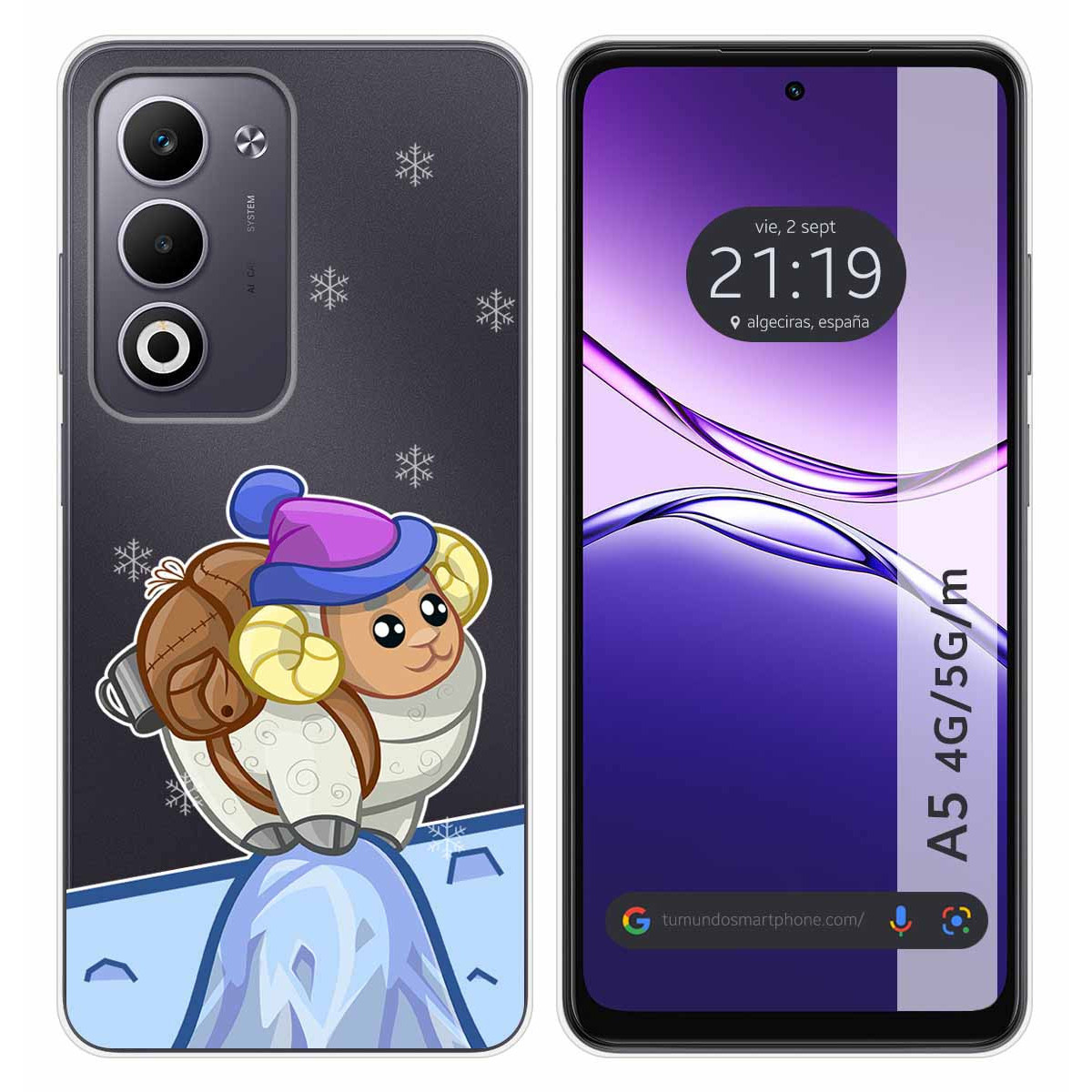 Funda Silicona Transparente para Oppo A5m / A5 4G / 5G diseño Cabra Dibujos