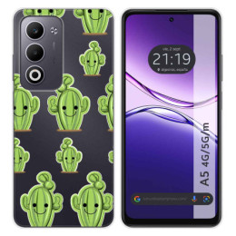 Funda Silicona Transparente para Oppo A5m / A5 4G / 5G diseño Cactus Dibujos