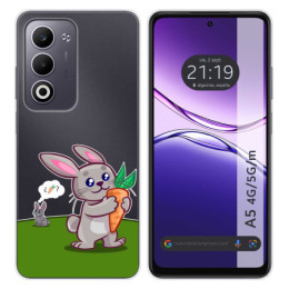 Funda Silicona Transparente para Oppo A5m / A5 4G / 5G diseño Conejo Dibujos