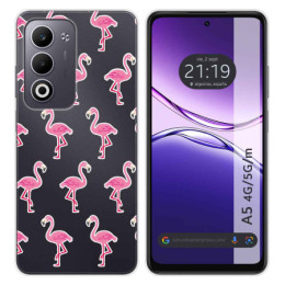 Funda Silicona Transparente para Oppo A5m / A5 4G / 5G diseño Flamenco Dibujos
