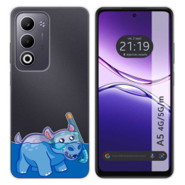 Funda Silicona Transparente para Oppo A5m / A5 4G / 5G diseño Hipo Dibujos