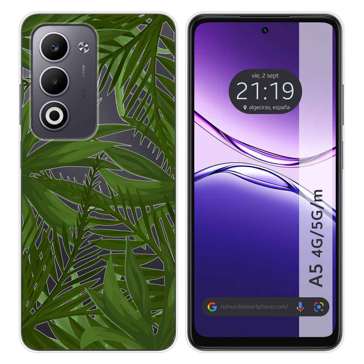 Funda Silicona Transparente para Oppo A5m / A5 4G / 5G diseño Jungla Dibujos