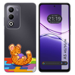 Funda Silicona Transparente para Oppo A5m / A5 4G / 5G diseño Leopardo Dibujos