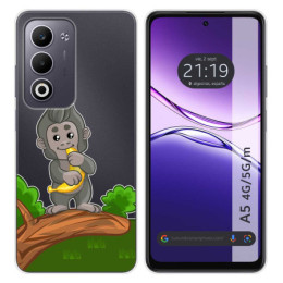 Funda Silicona Transparente para Oppo A5m / A5 4G / 5G diseño Mono Dibujos