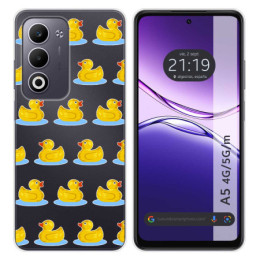 Funda Silicona Transparente para Oppo A5m / A5 4G / 5G diseño Pato Dibujos