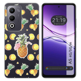 Funda Silicona Transparente para Oppo A5m / A5 4G / 5G diseño Piña Dibujos