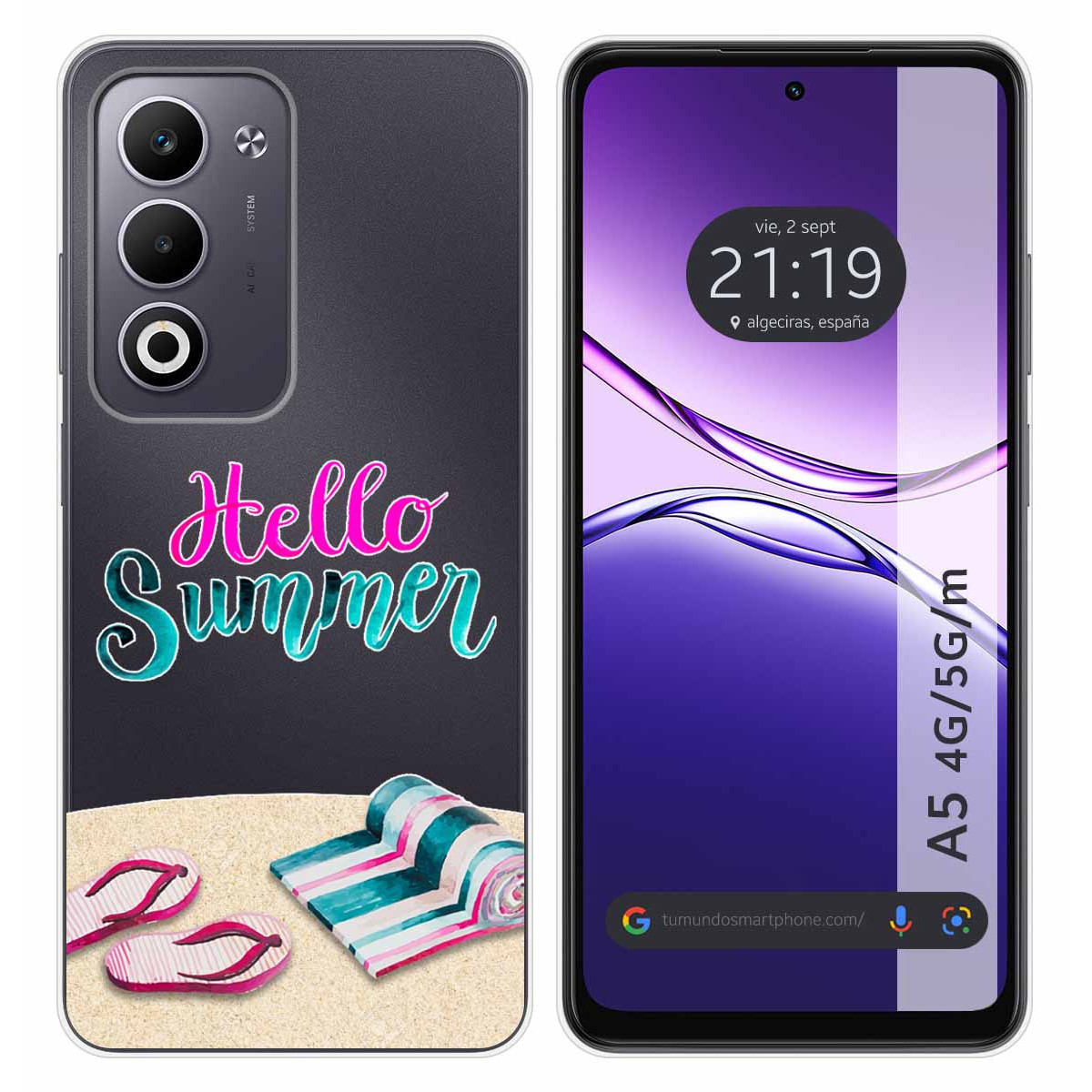 Funda Silicona Transparente para Oppo A5m / A5 4G / 5G diseño Summer Dibujos