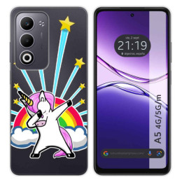 Funda Silicona Transparente para Oppo A5m / A5 4G / 5G diseño Unicornio Dibujos