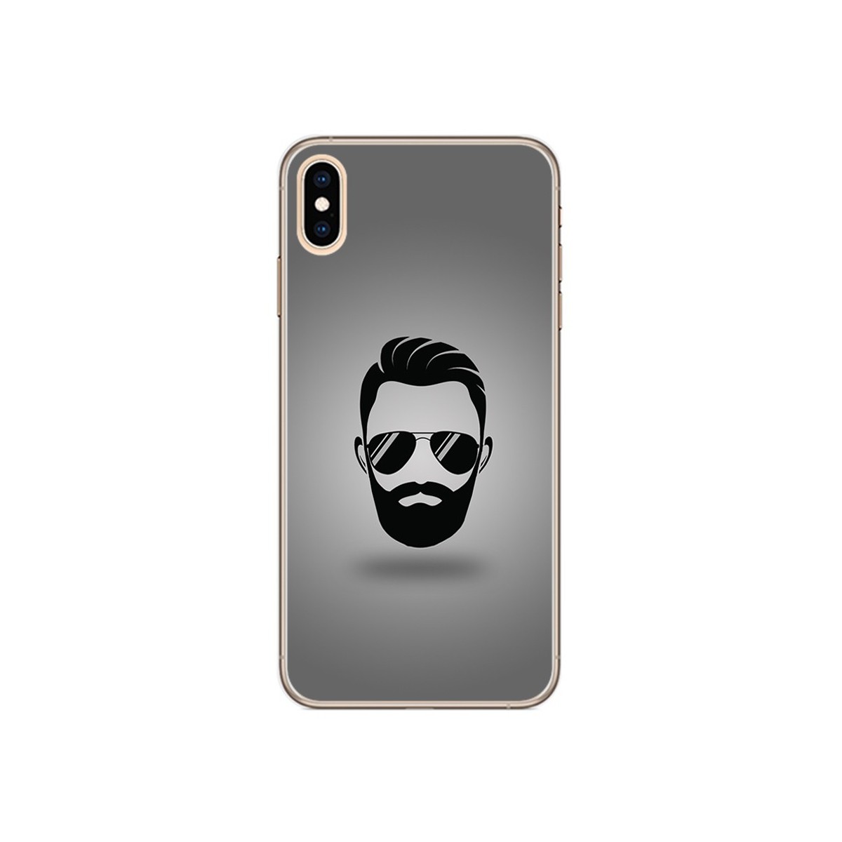 Funda Gel Tpu para Iphone XS Max Diseño Barba Dibujos