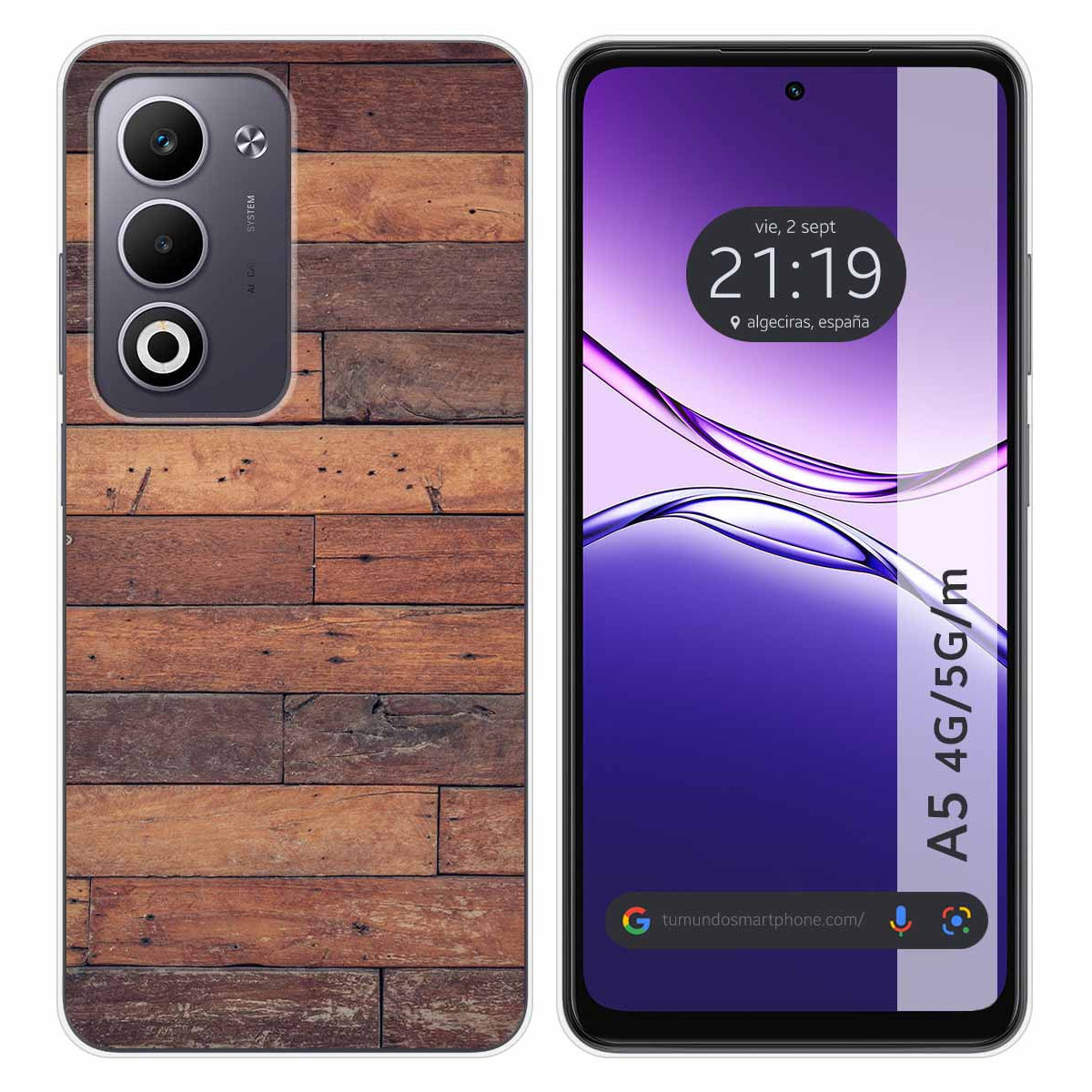 Funda Silicona para Oppo A5m / A5 4G / 5G diseño Madera 03 Dibujos