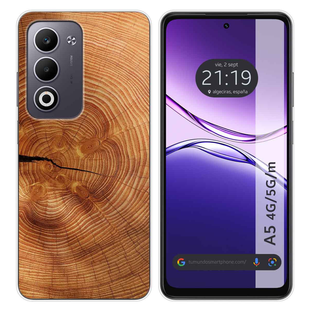 Funda Silicona para Oppo A5m / A5 4G / 5G diseño Madera 04 Dibujos