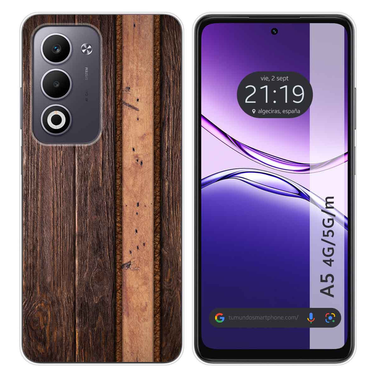 Funda Silicona para Oppo A5m / A5 4G / 5G diseño Madera 05 Dibujos