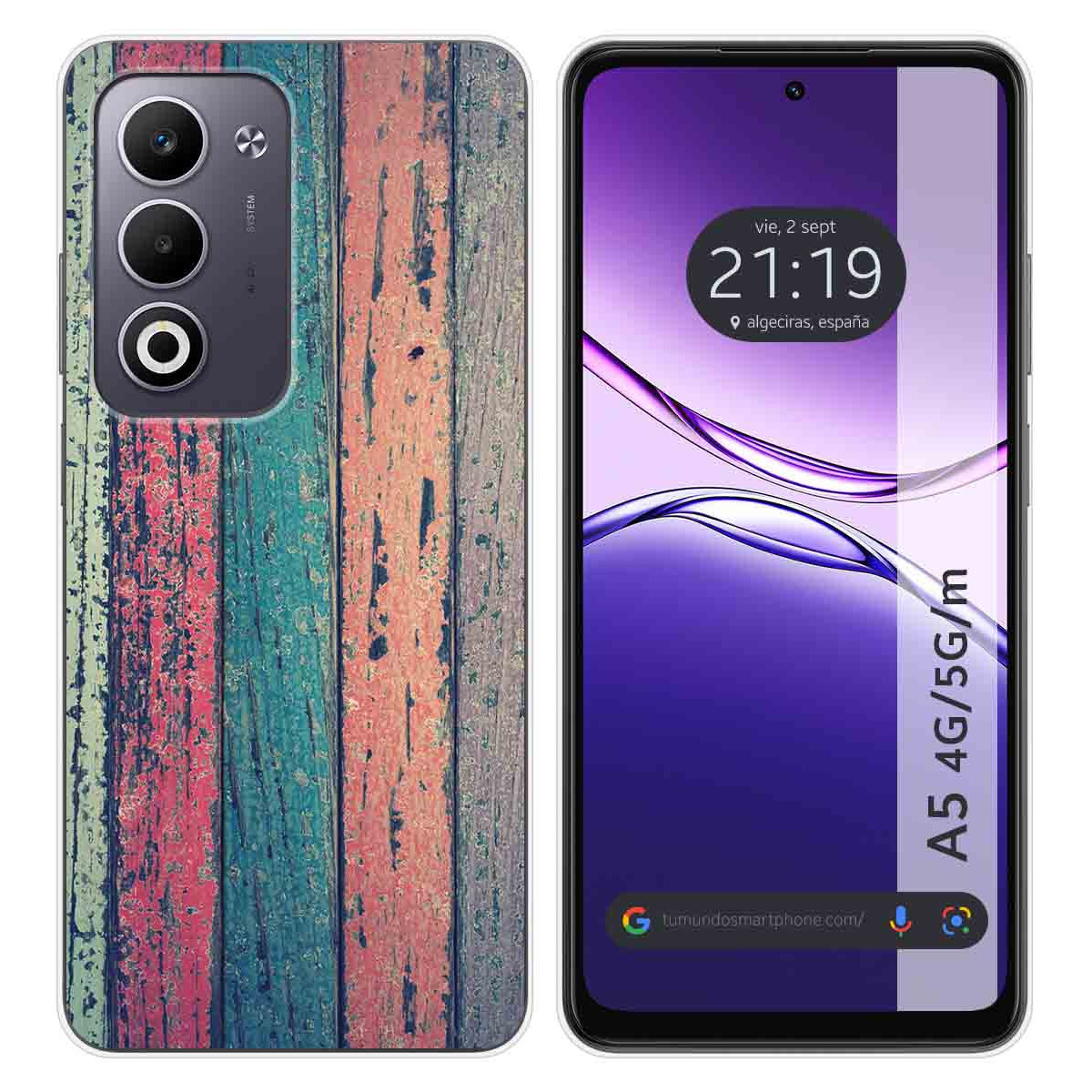 Funda Silicona para Oppo A5m / A5 4G / 5G diseño Madera 10 Dibujos