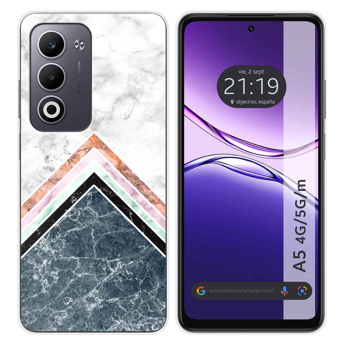 Funda Silicona para Oppo A5m / A5 4G / 5G diseño Mármol 05 Dibujos