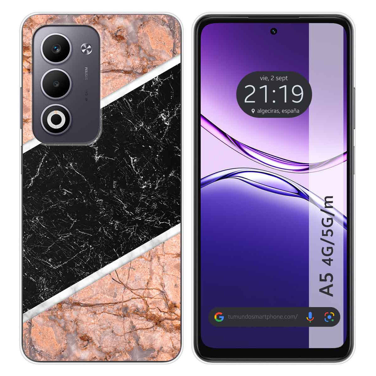 Funda Silicona para Oppo A5m / A5 4G / 5G diseño Mármol 07 Dibujos