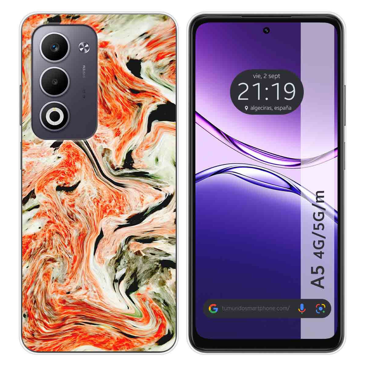 Funda Silicona para Oppo A5m / A5 4G / 5G diseño Mármol 12 Dibujos