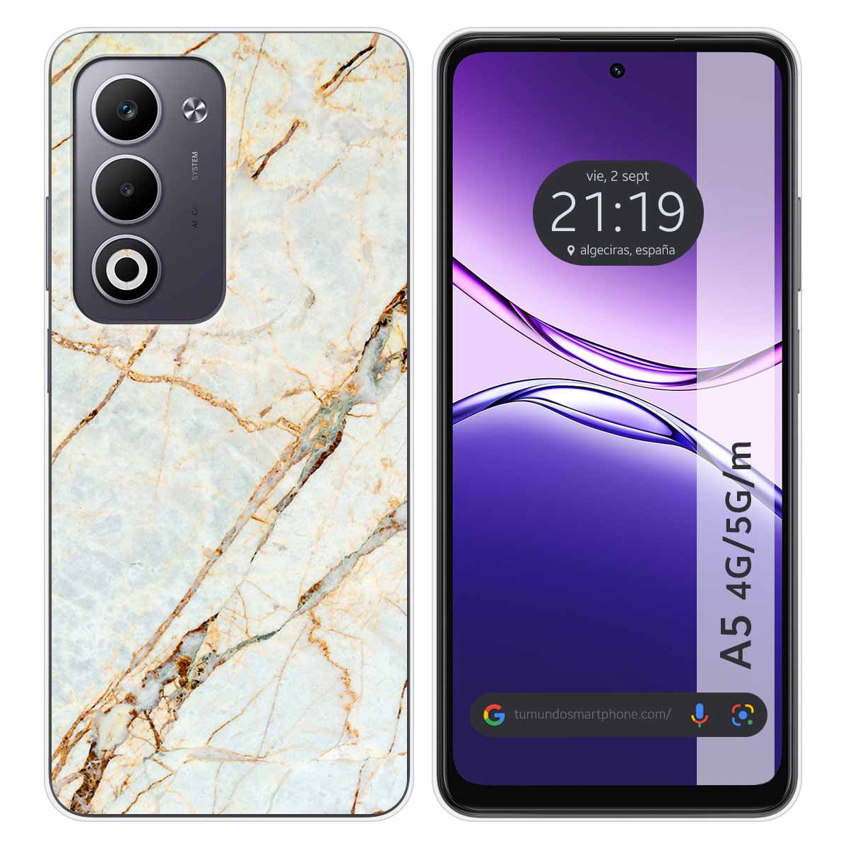 Funda Silicona para Oppo A5m / A5 4G / 5G diseño Mármol 13 Dibujos