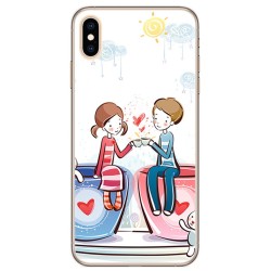 Funda Gel Tpu para Iphone XS Max Diseño Cafe Dibujos