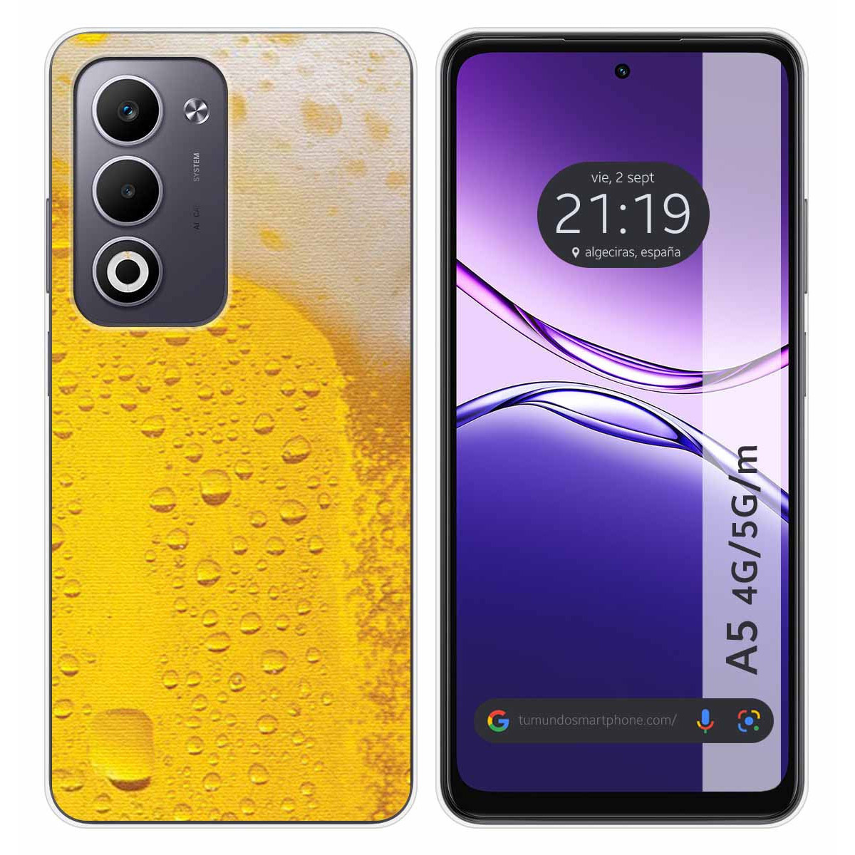 Funda Silicona para Oppo A5m / A5 4G / 5G diseño Cerveza Dibujos