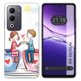 Funda Silicona para Oppo A5m / A5 4G / 5G diseño Café Dibujos