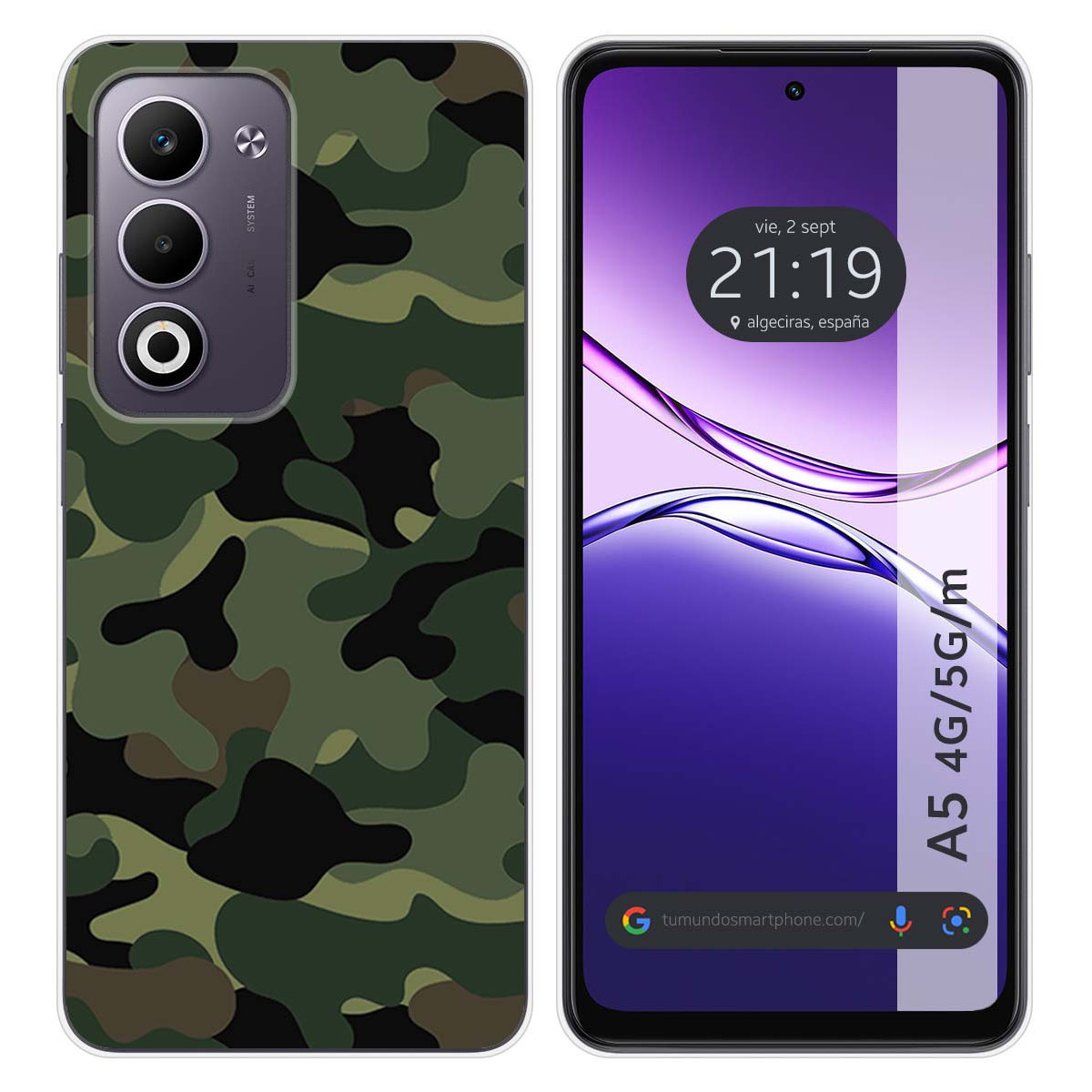 Funda Silicona para Oppo A5m / A5 4G / 5G diseño Camuflaje Dibujos