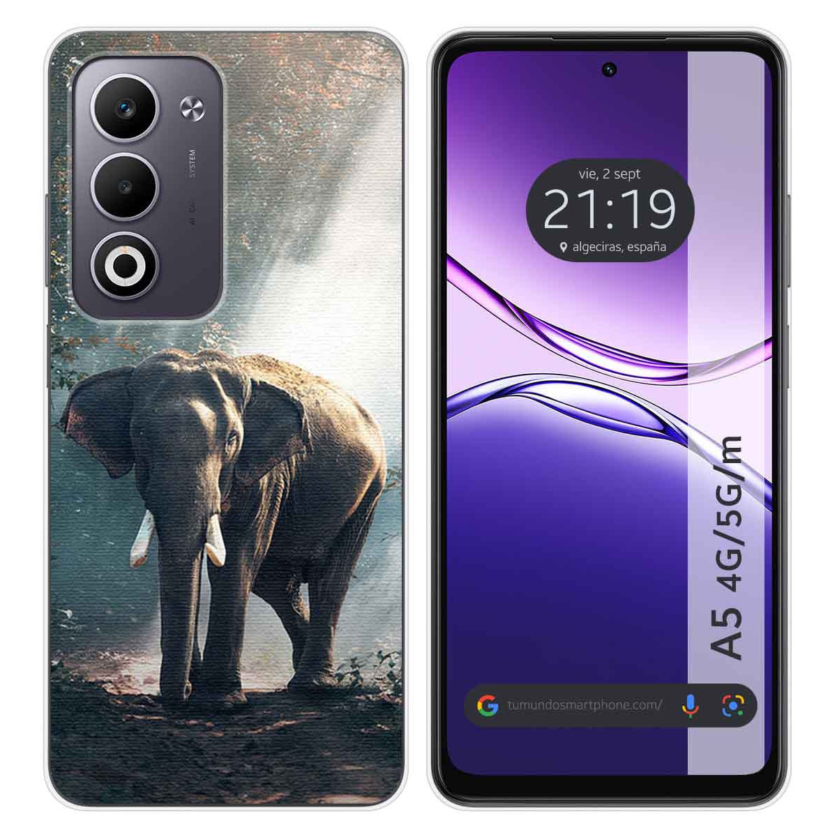 Funda Silicona para Oppo A5m / A5 4G / 5G diseño Elefante Dibujos