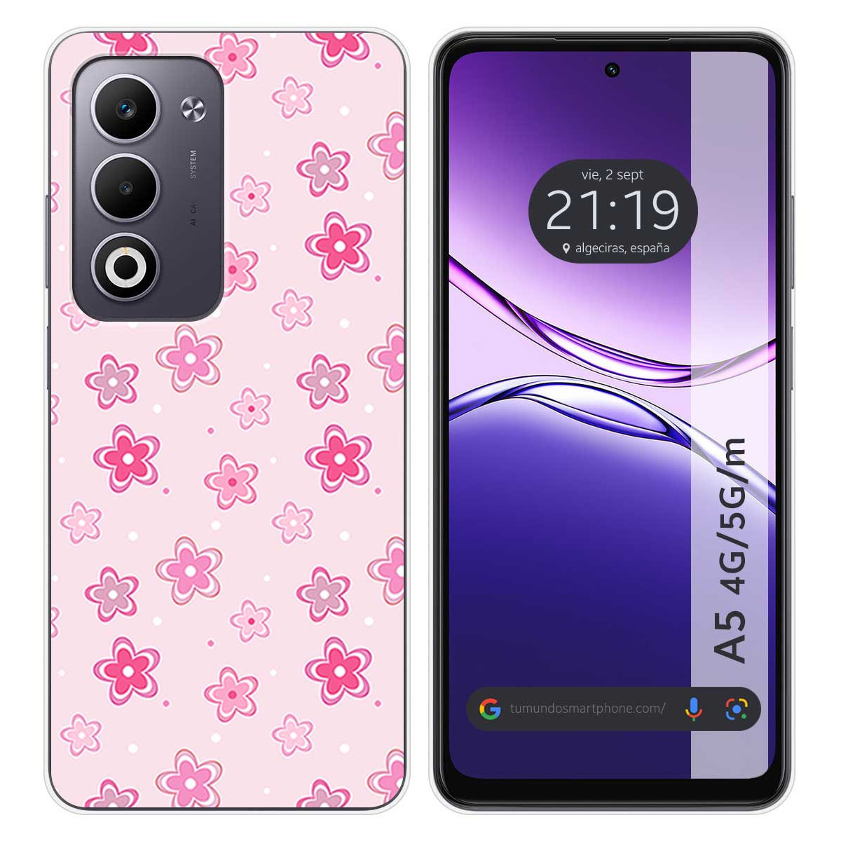 Funda Silicona para Oppo A5m / A5 4G / 5G diseño Flores Dibujos
