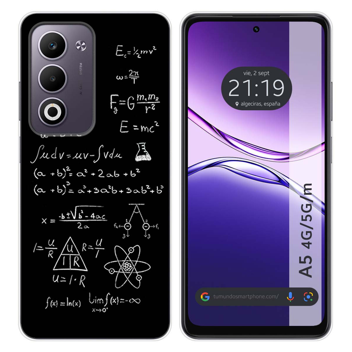 Funda Silicona para Oppo A5m / A5 4G / 5G diseño Formulas Dibujos