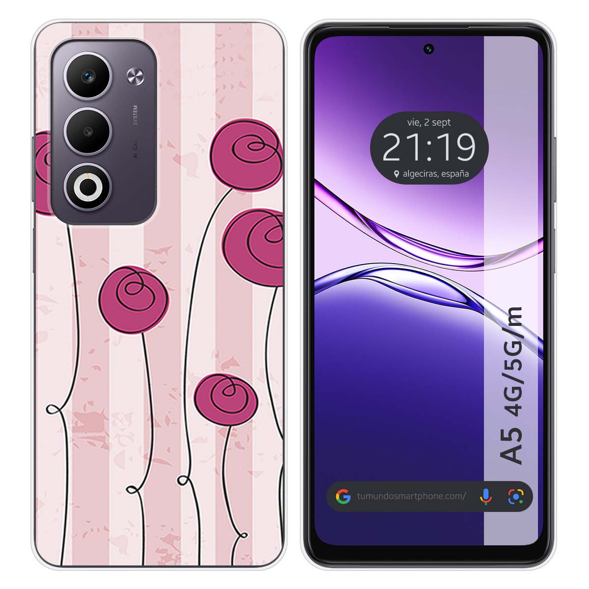 Funda Silicona para Oppo A5m / A5 4G / 5G diseño Flores Vintage Dibujos