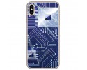 Funda Gel Tpu para Iphone XS Max Diseño Circuito Dibujos