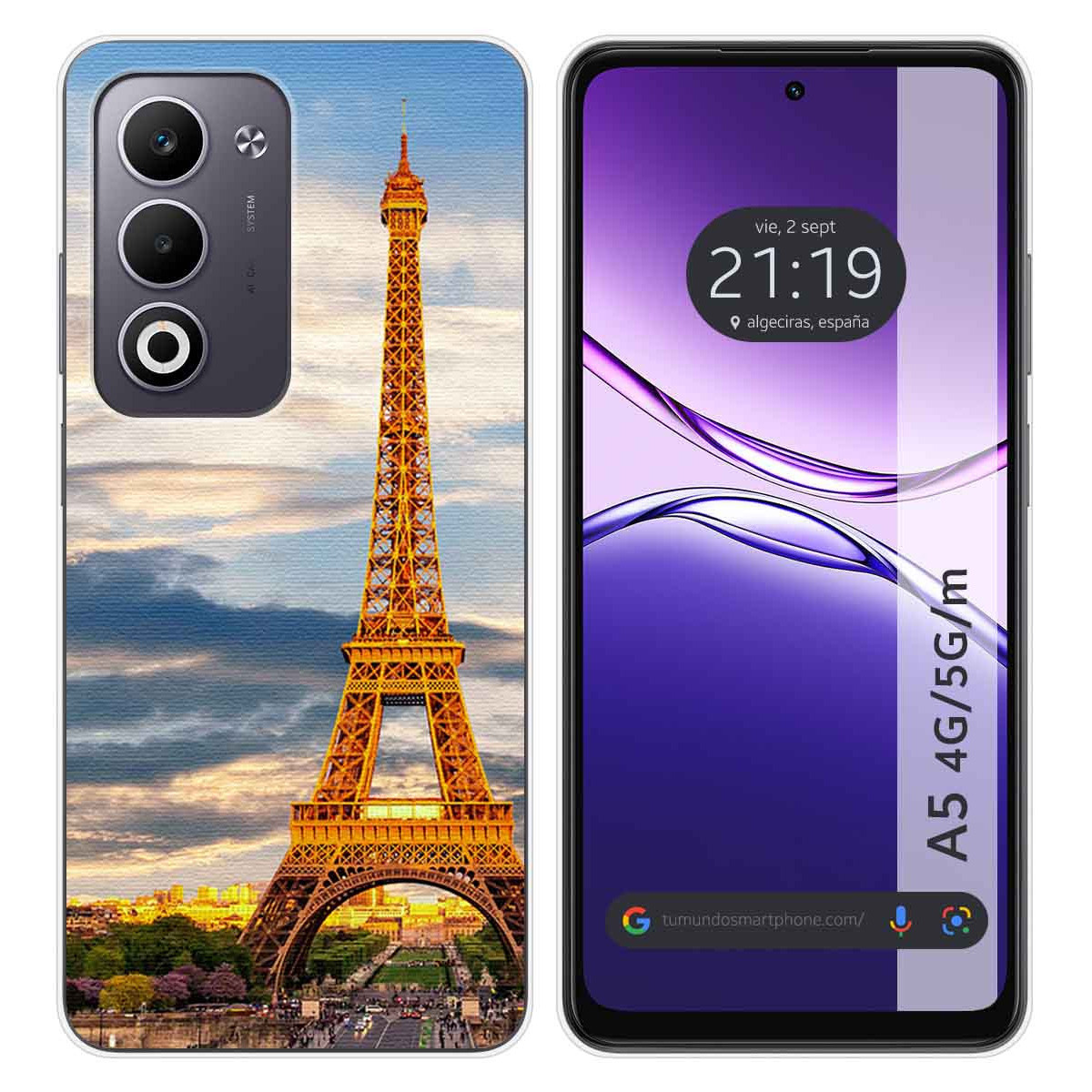 Funda Silicona para Oppo A5m / A5 4G / 5G diseño Paris Dibujos