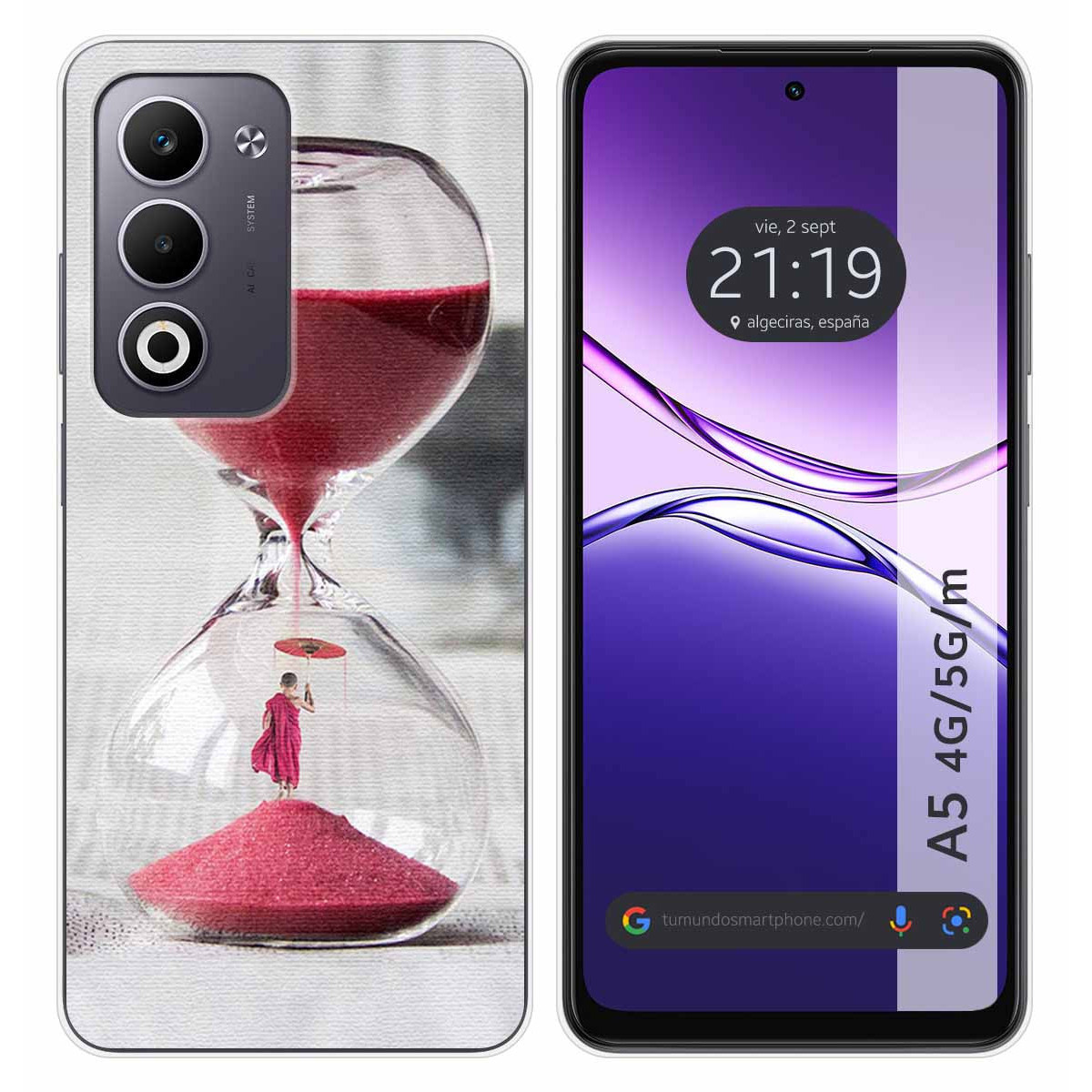 Funda Silicona para Oppo A5m / A5 4G / 5G diseño Reloj Dibujos