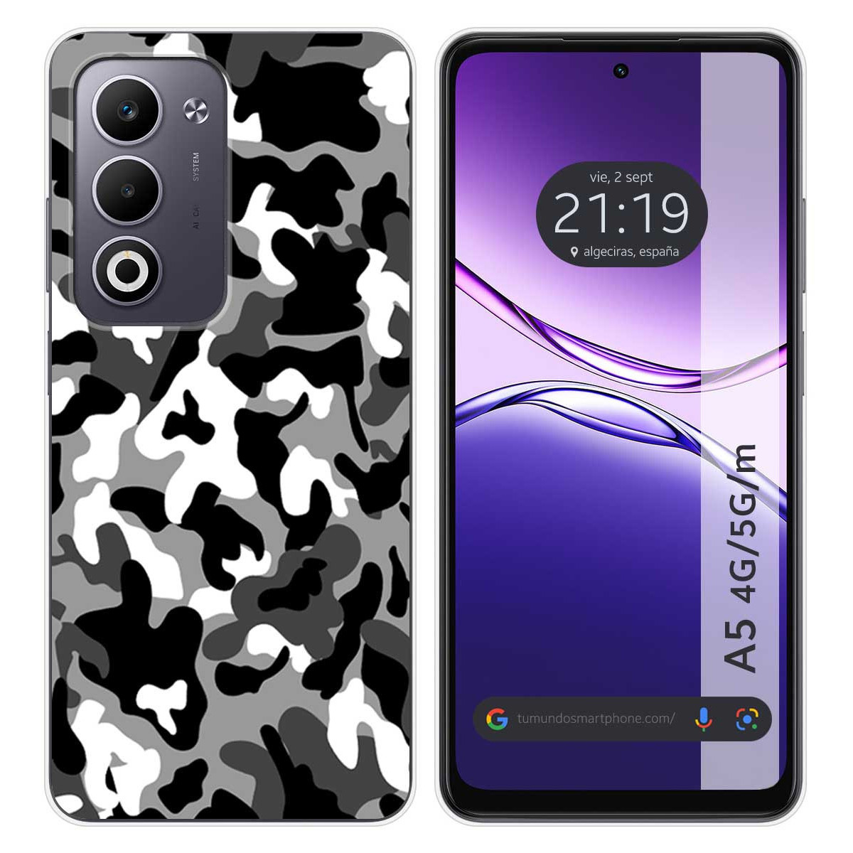 Funda Silicona para Oppo A5m / A5 4G / 5G diseño Snow Camuflaje Dibujos