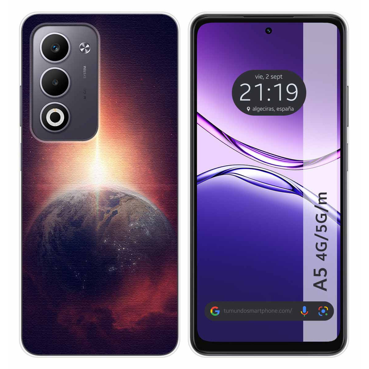 Funda Silicona para Oppo A5m / A5 4G / 5G diseño Tierra Dibujos