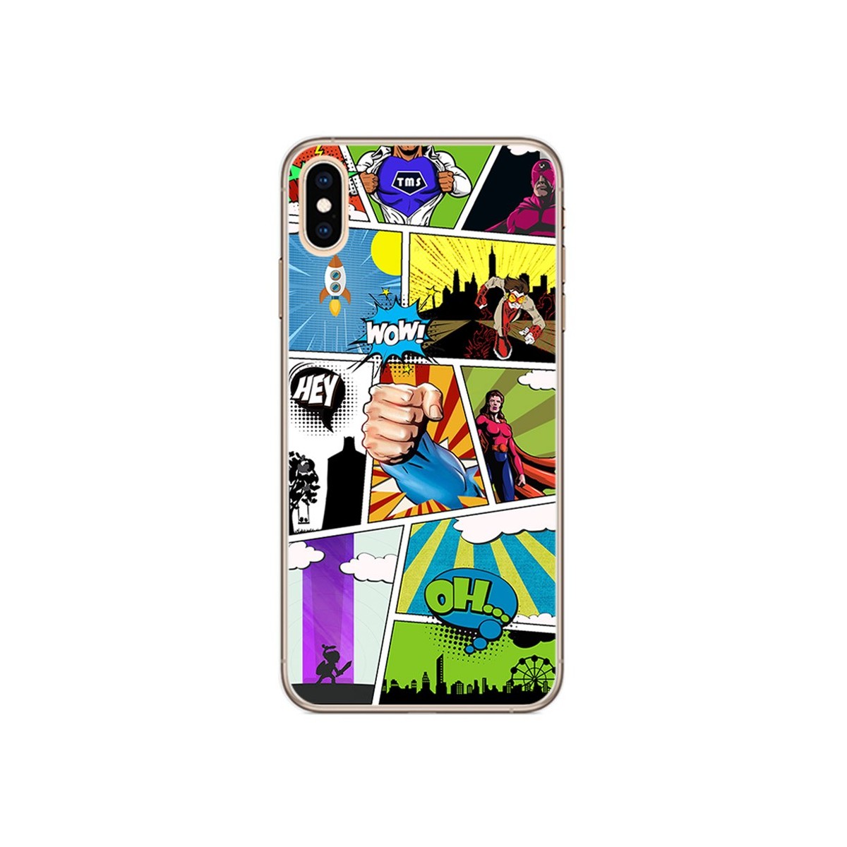 Funda Gel Tpu para Iphone XS Max Diseño Comic Dibujos