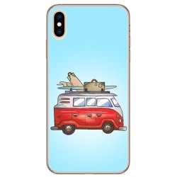 Funda Gel Tpu para Iphone XS Max Diseño Furgoneta Dibujos
