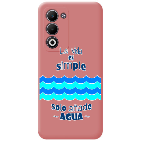 Funda Silicona Líquida Rosa para Oppo A5m / A5 4G / 5G diseño Agua Dibujos