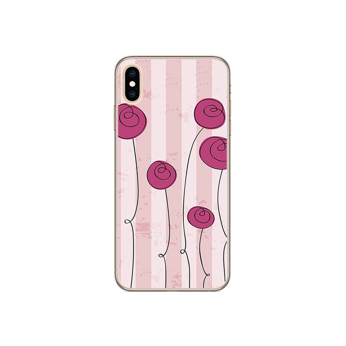 Funda Gel Tpu para Iphone XS Max Diseño Flores Vintage Dibujos