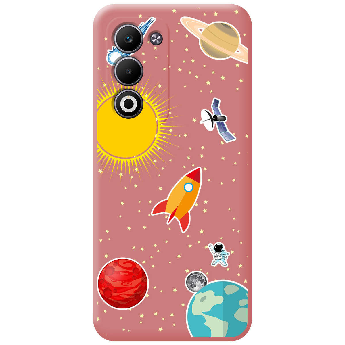 Funda Silicona Líquida Rosa para Oppo A5m / A5 4G / 5G diseño Espacio Dibujos