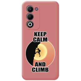 Funda Silicona Líquida Rosa para Oppo A5m / A5 4G / 5G diseño Hombre Escalada Dibujos