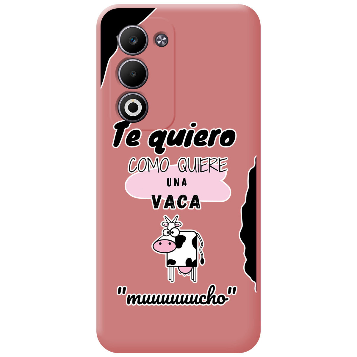 Funda Silicona Líquida Rosa para Oppo A5m / A5 4G / 5G diseño Vaca Dibujos