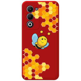 Funda Silicona Líquida Roja para Oppo A5m / A5 4G / 5G diseño Abeja Dibujos