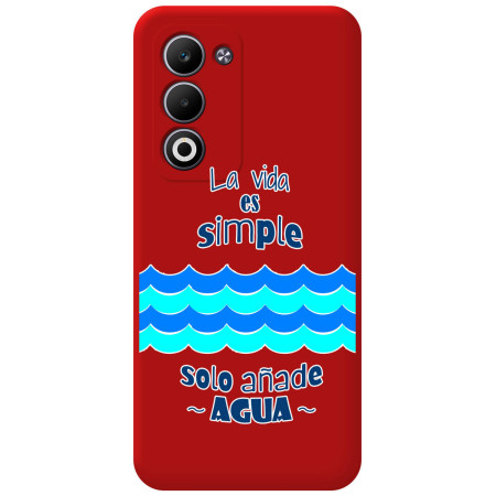 Funda Silicona Líquida Roja para Oppo A5m / A5 4G / 5G diseño Agua Dibujos