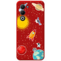 Funda Silicona Líquida Roja para Oppo A5m / A5 4G / 5G diseño Espacio Dibujos