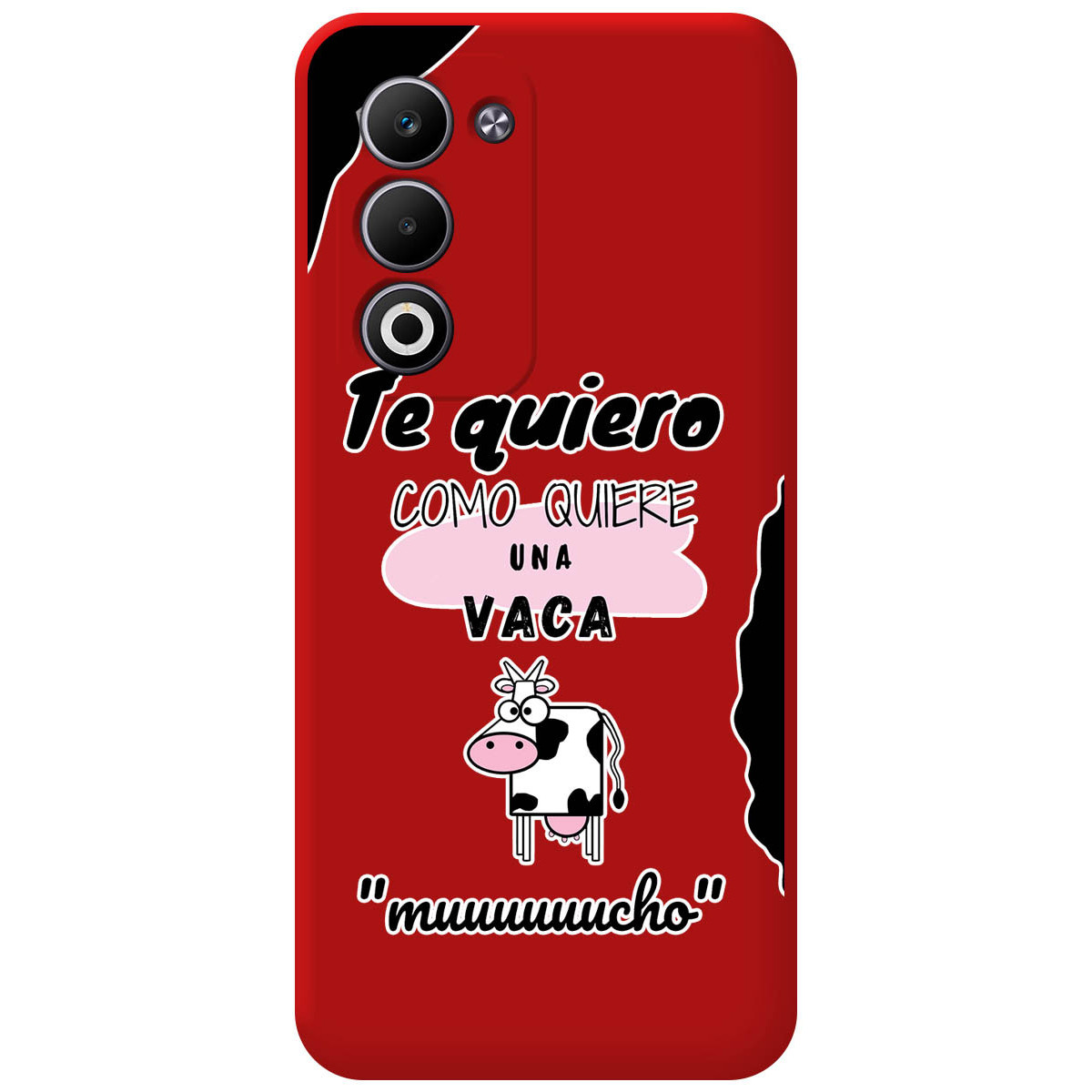 Funda Silicona Líquida Roja para Oppo A5m / A5 4G / 5G diseño Vaca Dibujos