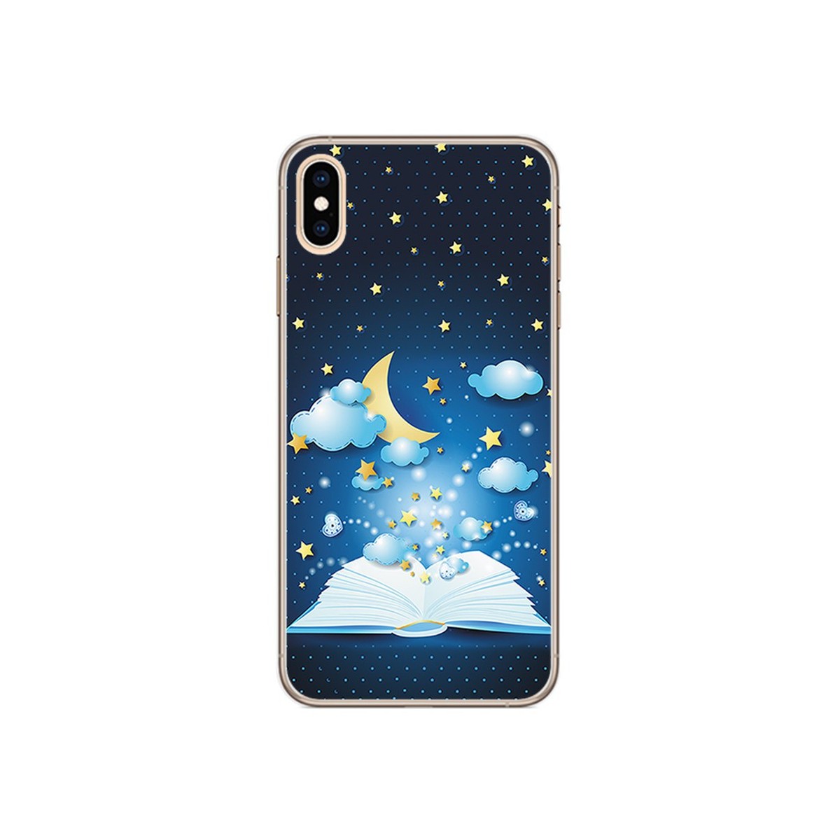 Funda Gel Tpu para Iphone XS Max Diseño Libro Cuentos Dibujos