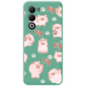Funda Silicona Líquida Verde para Oppo A5m / A5 4G / 5G diseño Cerdos Dibujos