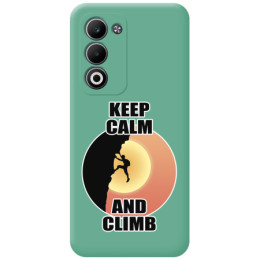 Funda Silicona Líquida Verde para Oppo A5m / A5 4G / 5G diseño Hombre Escalada Dibujos